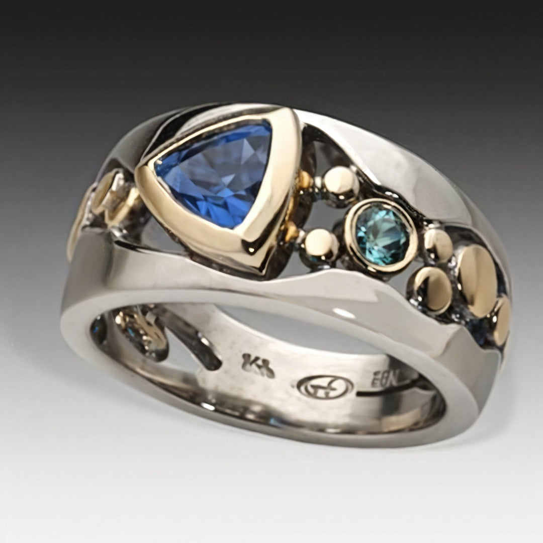 Ilse - Vintage-Ring mit blauem Kristalleffekt