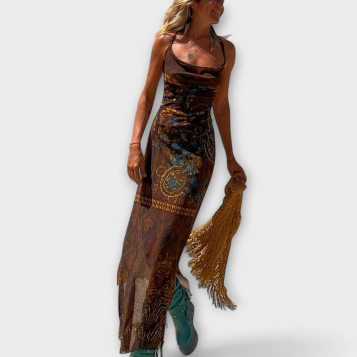 Nele - Einzigartiges Midi-Kleid mit Cowl-Neck