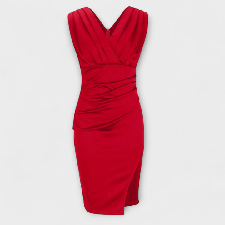 Isolde-Marie - V-Ausschnitt Split Kleid