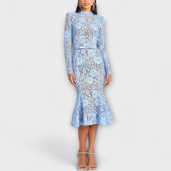 Martha - Elegantes Midi-Kleid aus floraler Spitze