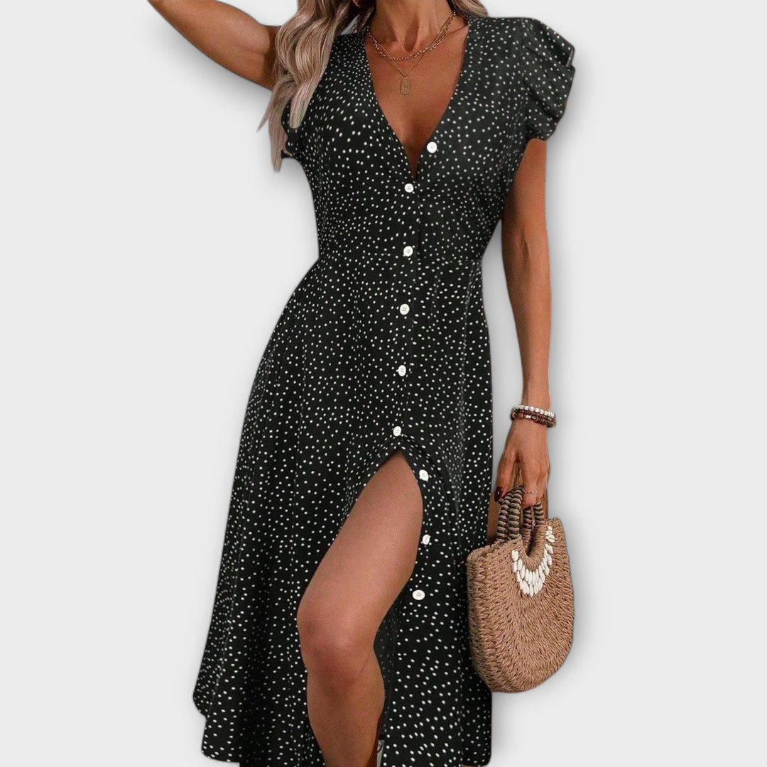 Irina-Marie - Schickes Polka-Dot-Midi-Kleid