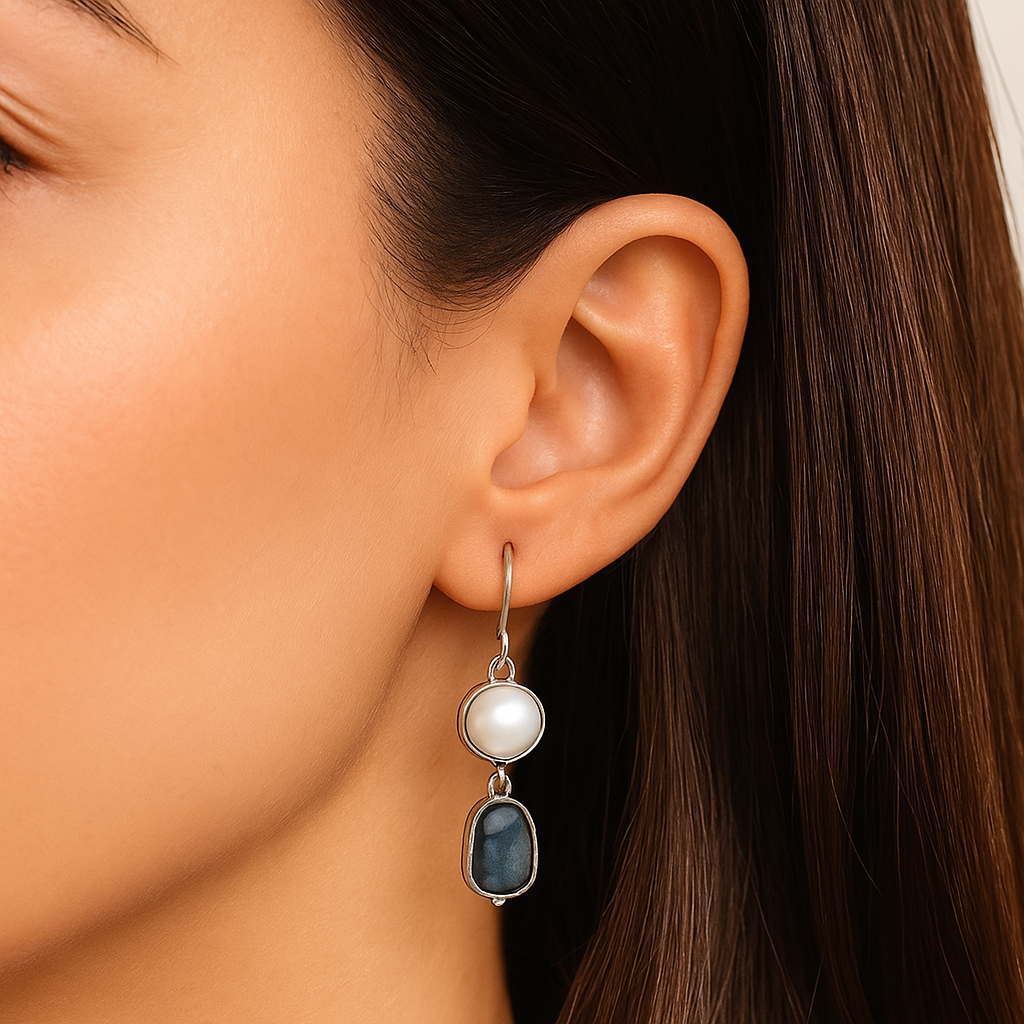 Ilse – Vintage-Ohrringe im Blue-Stone-Stil