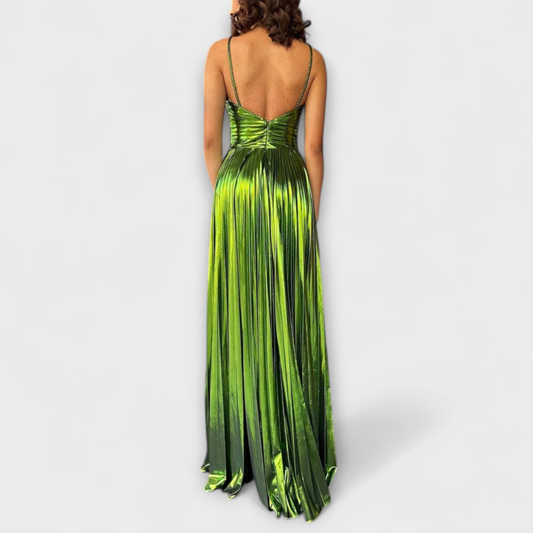 Norina - Maxikleid mit Metallic-Stoff