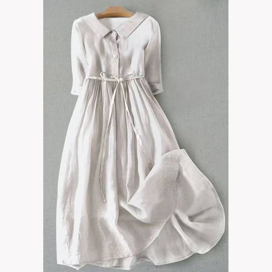 Nadja - Elegantes Kurzarmkleid mit Bindegürtel