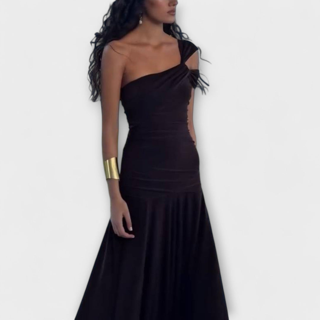 Rosalie - Off-Shoulder Enges Maxikleid