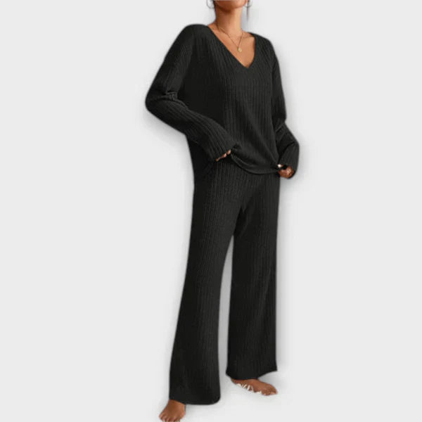 Vanessa - Geripptes Loungset
