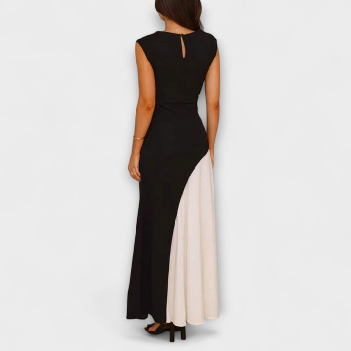 Annelie - Monochrome Farbblock Taillenkleid