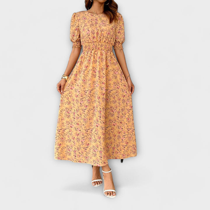 Käthe - Kleid mit Rundhalsausschnitt und Blumenmuster