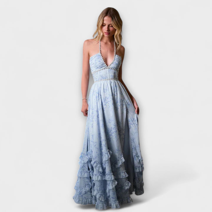 Petra - Chic Langes Fließendes Kleid