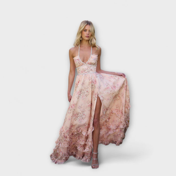 Petra - Chic Langes Fließendes Kleid