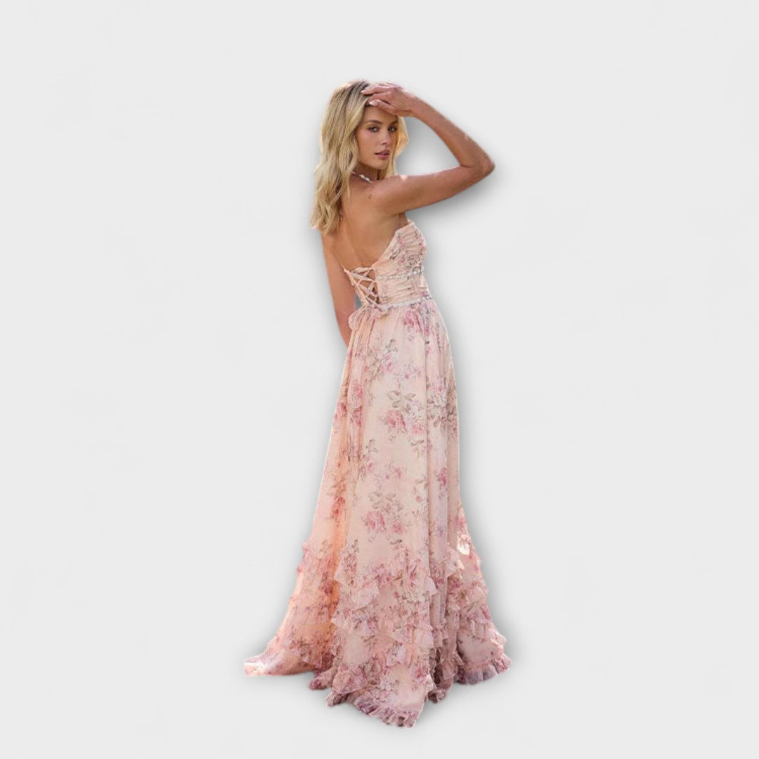 Petra - Chic Langes Fließendes Kleid