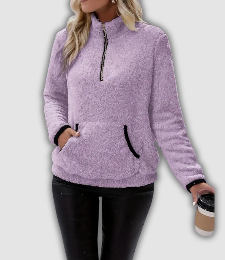 Yolanda - Langarm Sweatshirt mit Reißverschluss