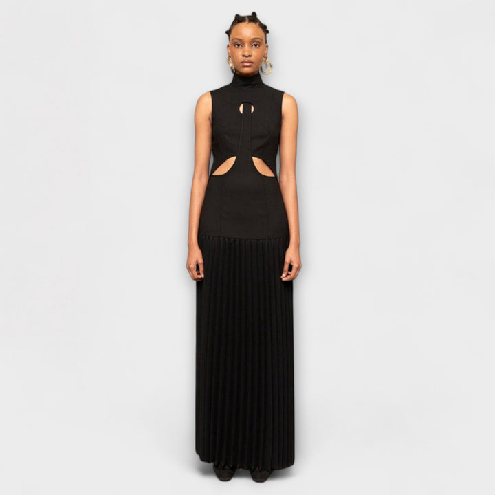 Alisa - Maxikleid mit Falten und Ausschnitten