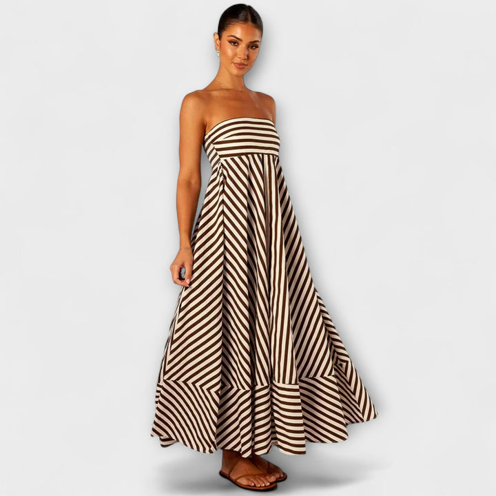 Sibylle - Nocturnal Charm Rüsch Maxi Kleid
