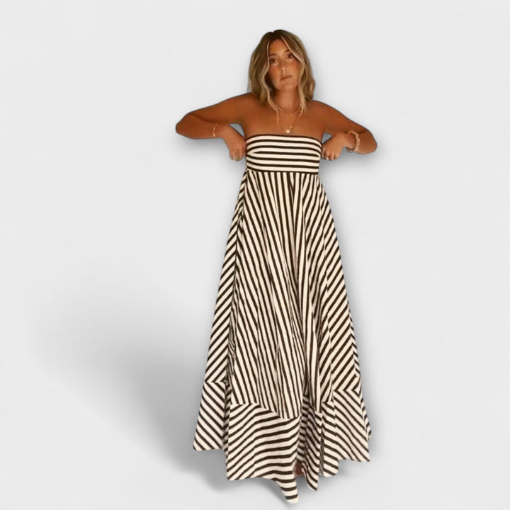 Sibylle - Nocturnal Charm Rüsch Maxi Kleid