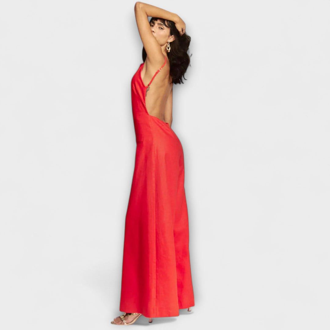 Angelika - Strahlender Halter-Jumpsuit