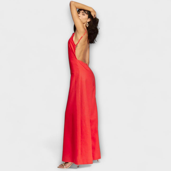 Angelika - Strahlender Halter-Jumpsuit