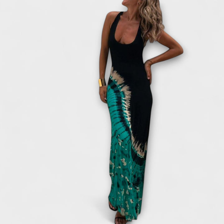 Gisela - Maxikleid mit Sternenhimmel-Tie-Dye