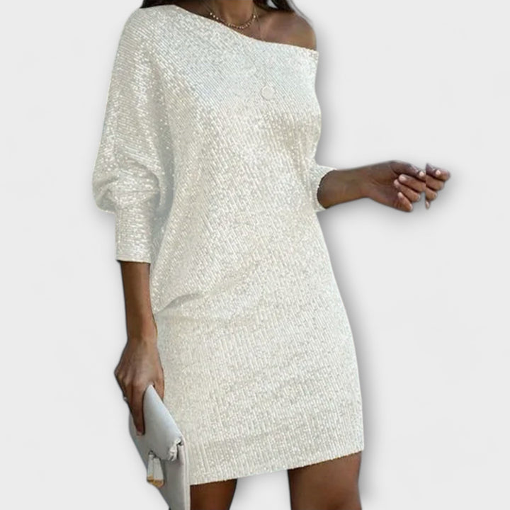 Ella - Partykleid mit Pailletten und Kontrast