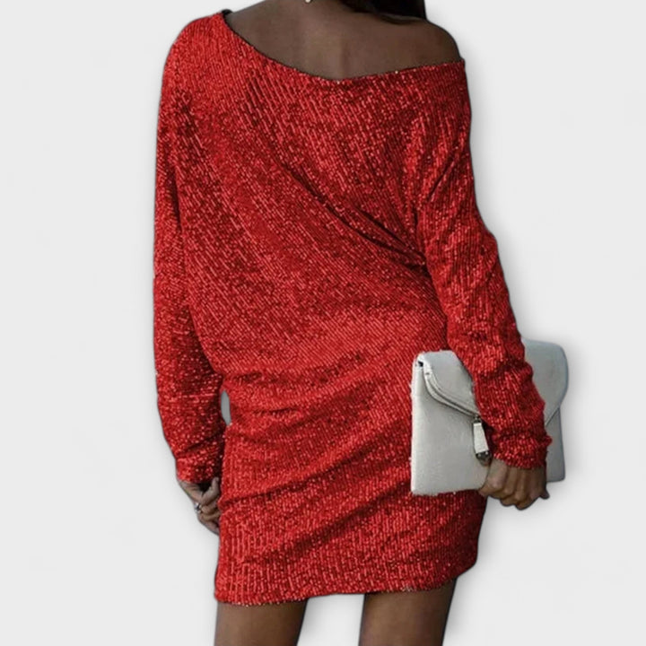 Ella - Partykleid mit Pailletten und Kontrast