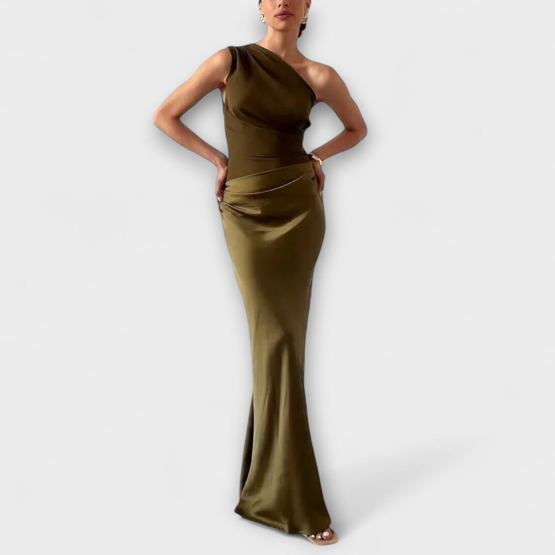 Mia – Ein Schulter Faltenkleid