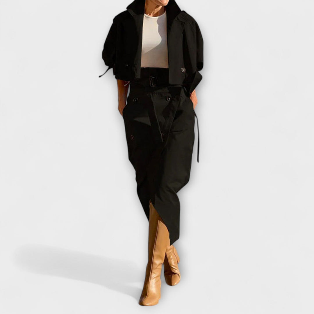 Tilde – Elegantes Set aus Jacke und Midi-Rock mit Taschen
