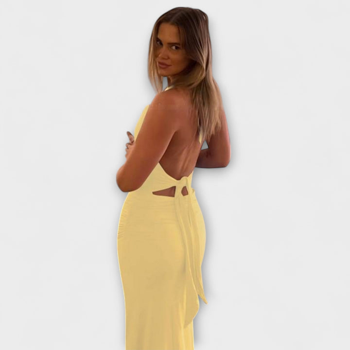 Annelore - Raffiniertes Rückenfreies Halterneck-Gala Kleid