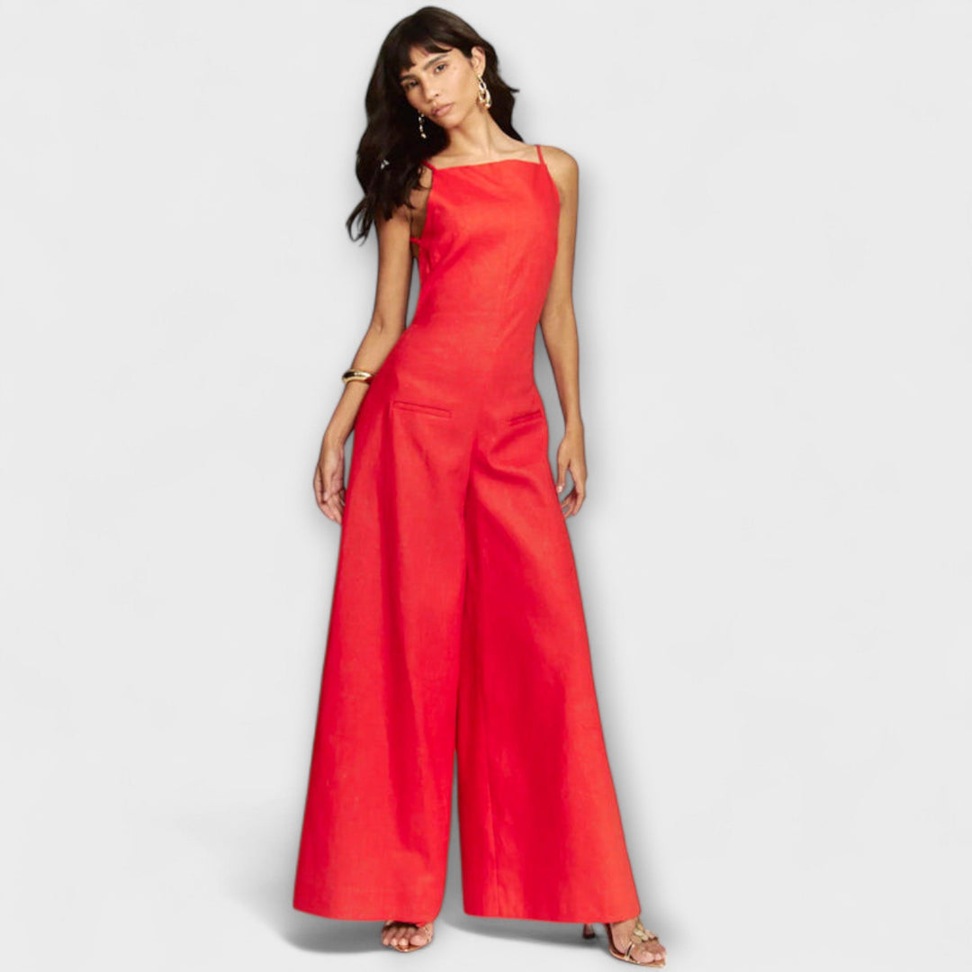 Angelika - Strahlender Halter-Jumpsuit