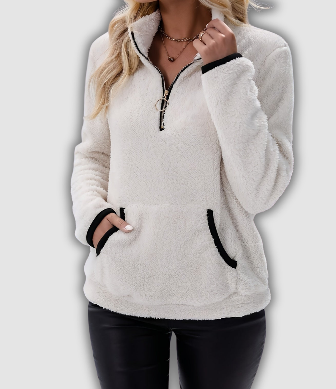 Yolanda - Langarm Sweatshirt mit Reißverschluss