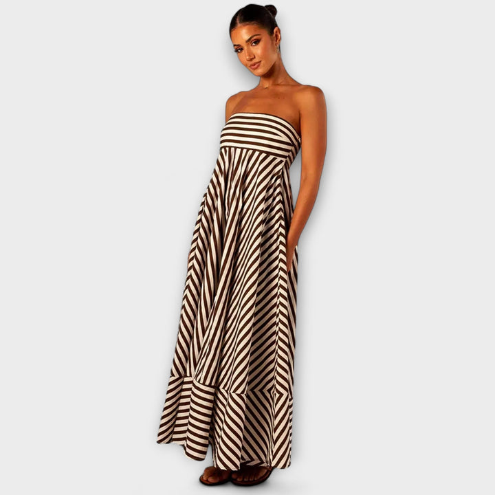 Sibylle - Nocturnal Charm Rüsch Maxi Kleid