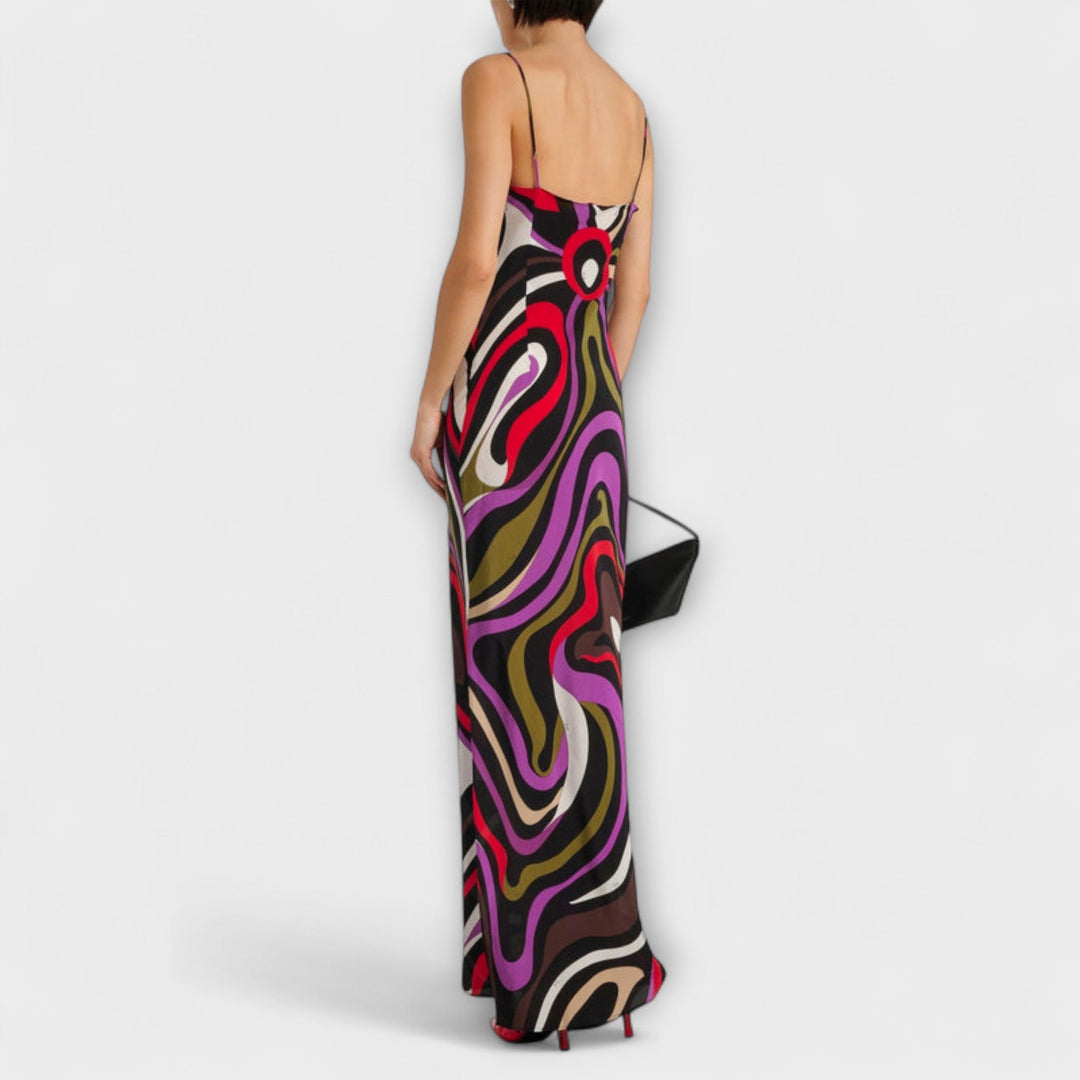 Anja - Maxi-Kleid im Marmor-Druck