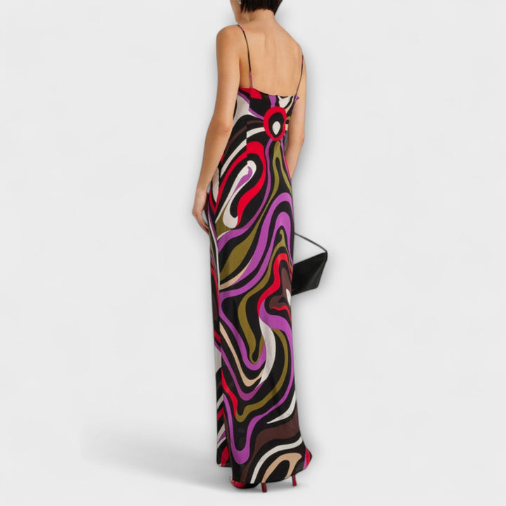 Anja - Maxi-Kleid im Marmor-Druck