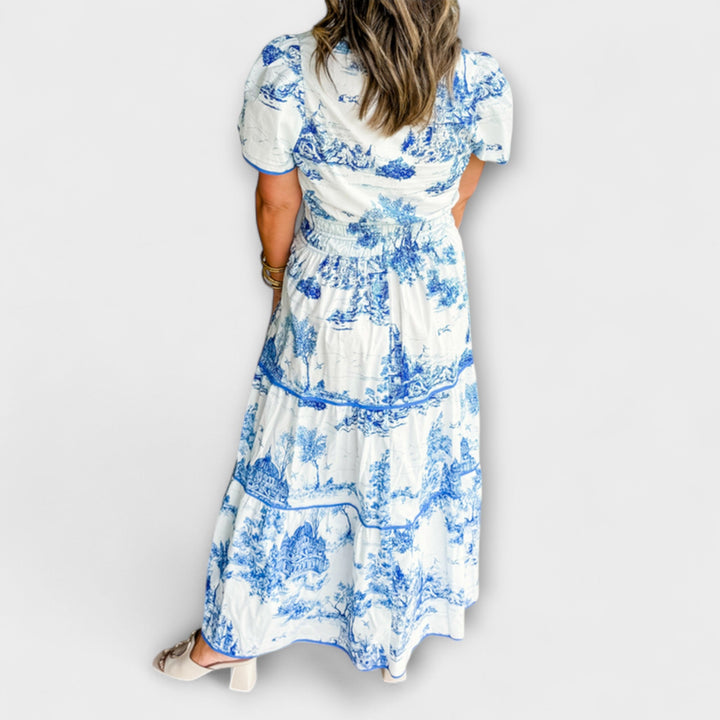 Sofia - Zeitloses Toile Maxi-Kleid