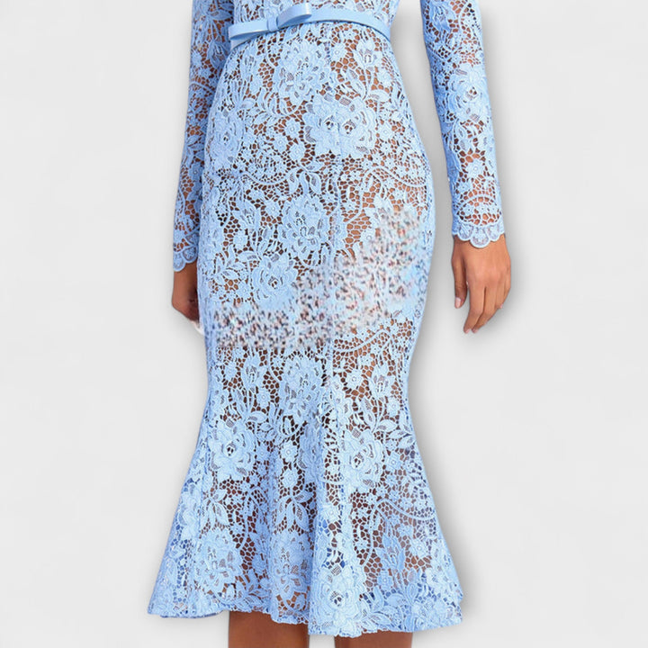 Martha - Elegantes Midi-Kleid aus floraler Spitze