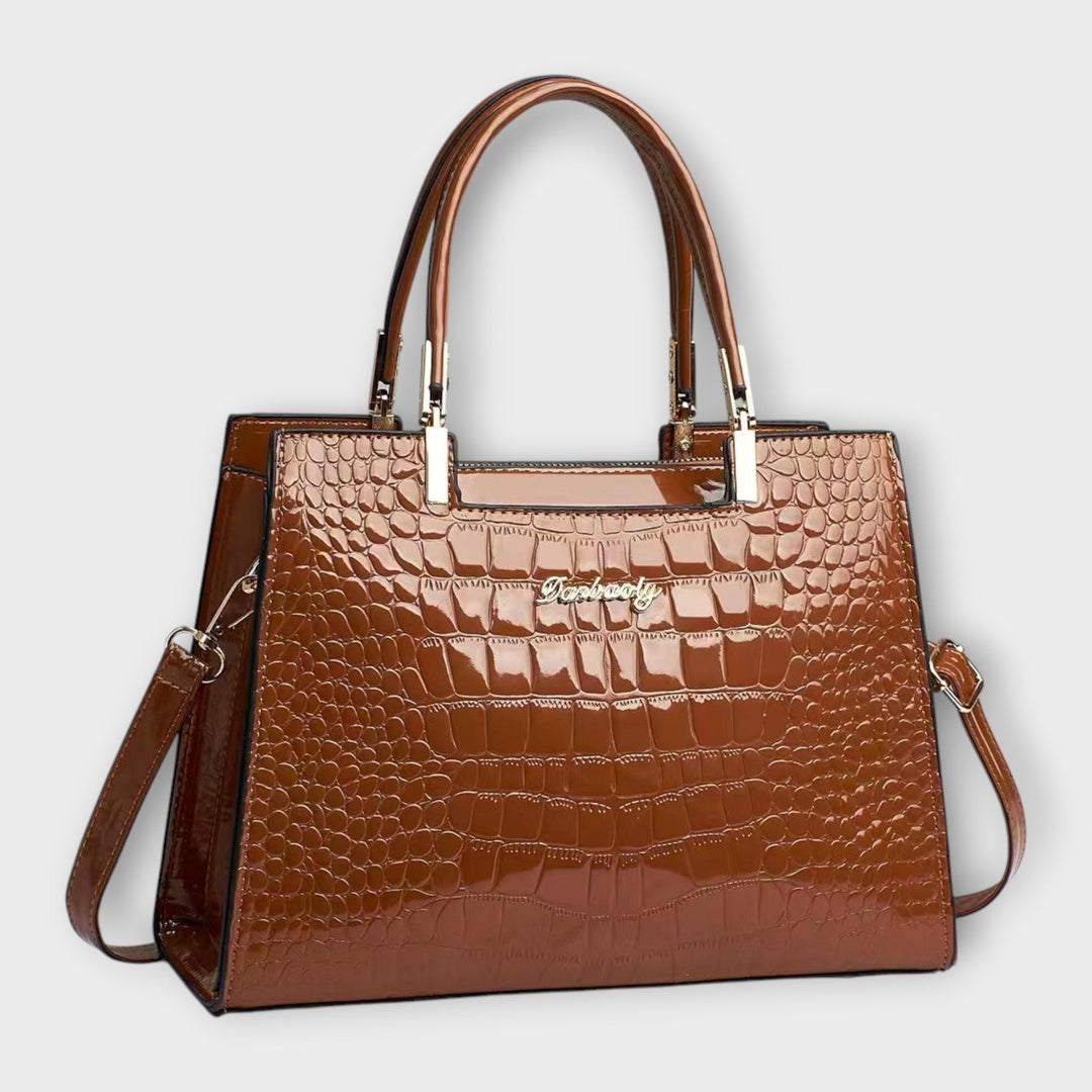 Ilse -  Glänzende Krokodilledermuster-Handtasche
