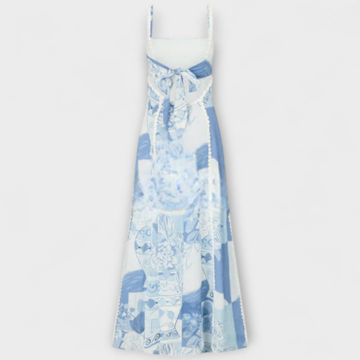 Julia - Slip Flared Leinen Maxikleid