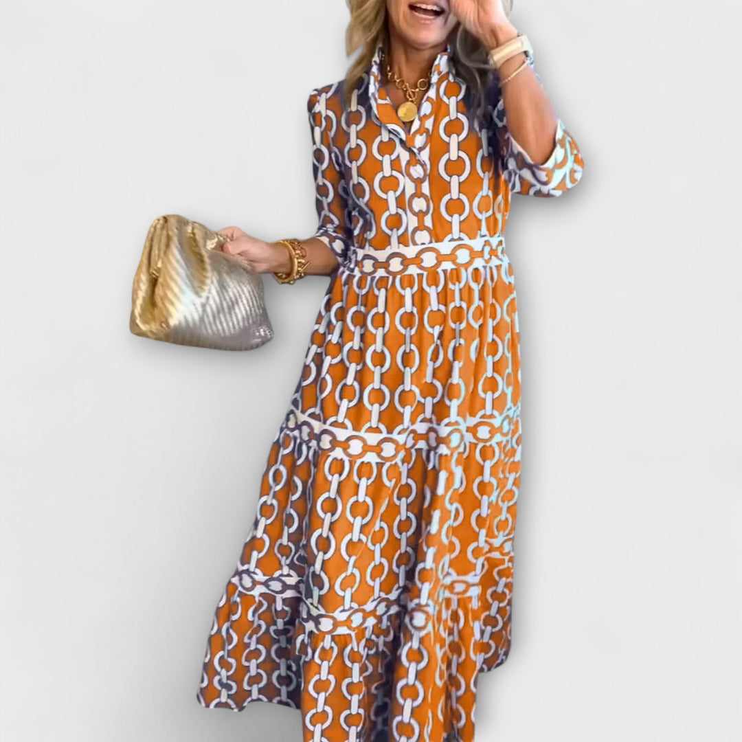 Melitta - Midi-Kleid mit Kettenmuster