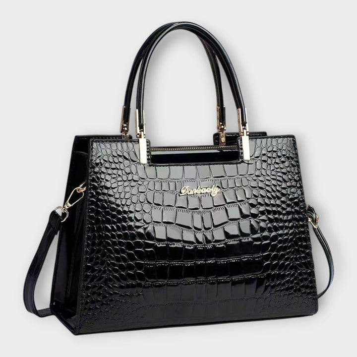 Ilse -  Glänzende Krokodilledermuster-Handtasche