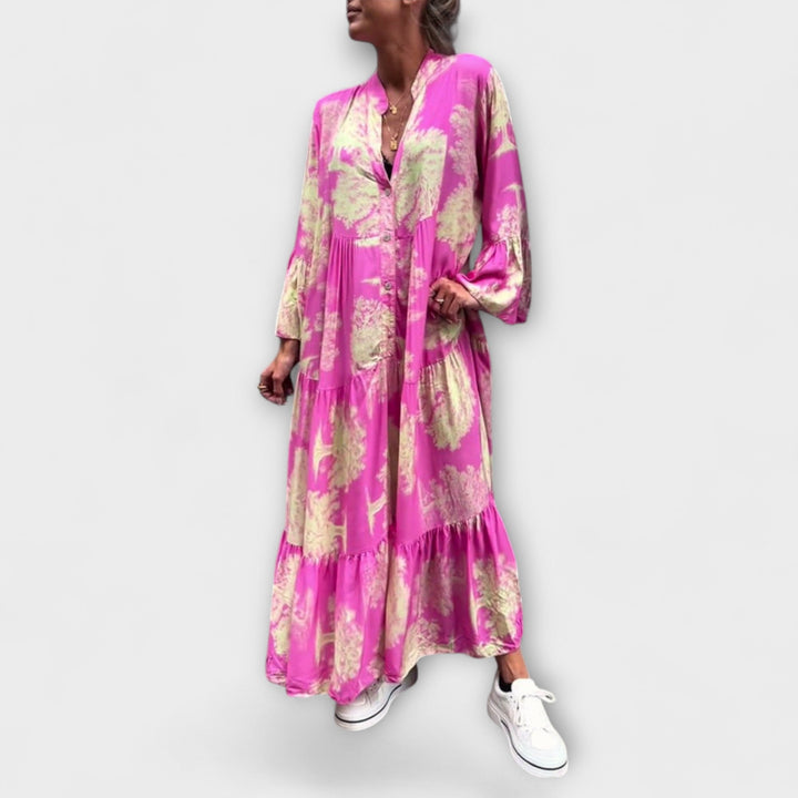 Lilly - Elegantes Floral-Maxi-Kleid