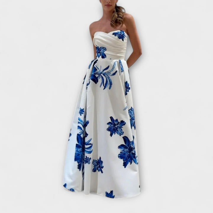 Martha - Schickes Off-Shoulder Blumen-Maxikleid