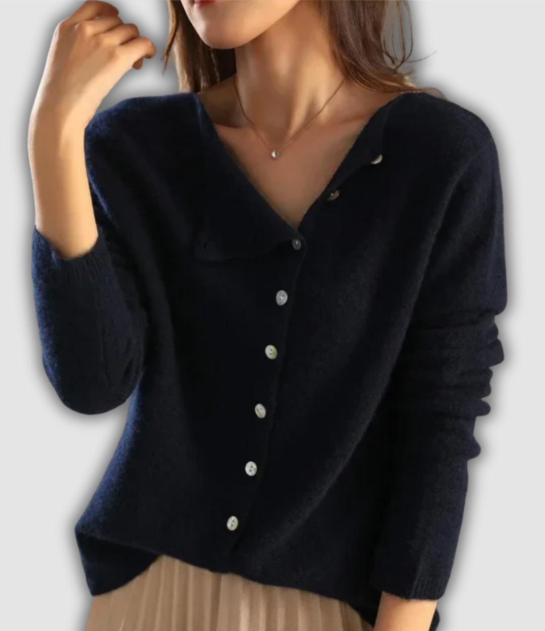 Meike - Eleganter Strickjackenpullover