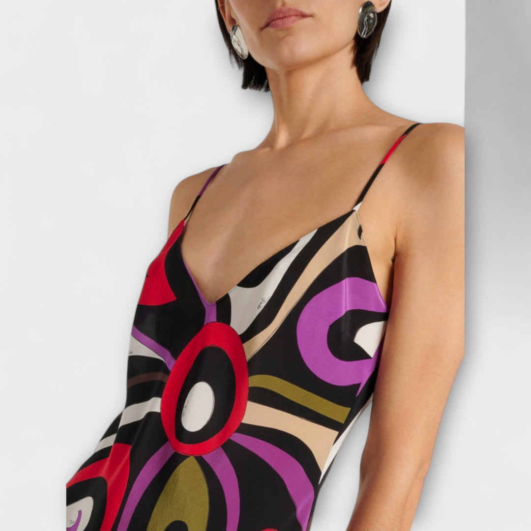 Anja - Maxi-Kleid im Marmor-Druck