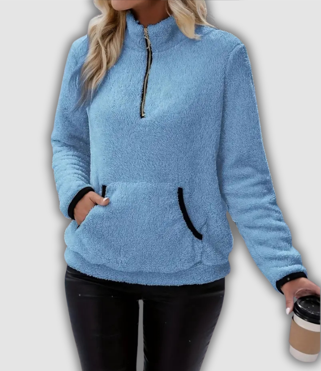 Yolanda - Langarm Sweatshirt mit Reißverschluss