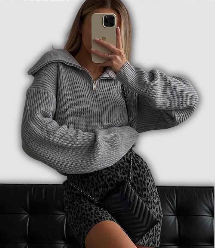 Nortrud - Pullover mit Reißverschluss