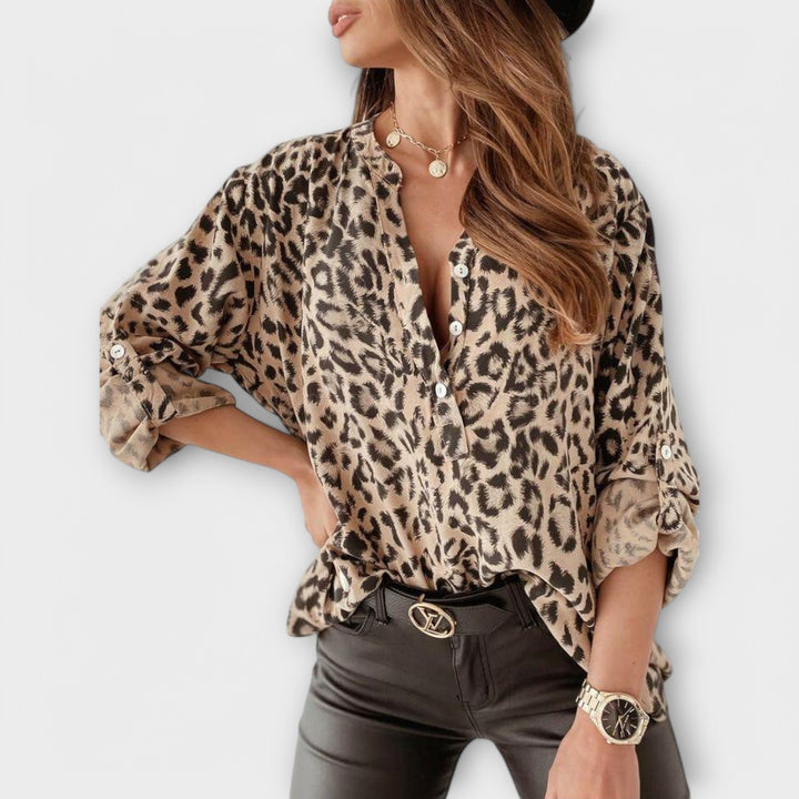 Larissa - Modische Bluse mit Leopardenmuster