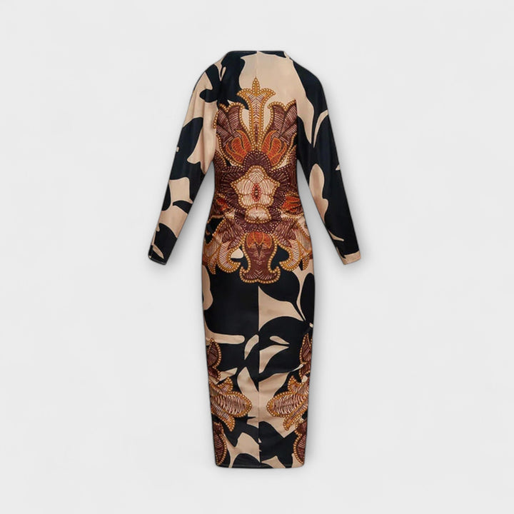 Gertrud - Einzigartiges Dolman-Midikleid mit brasilianischem Print