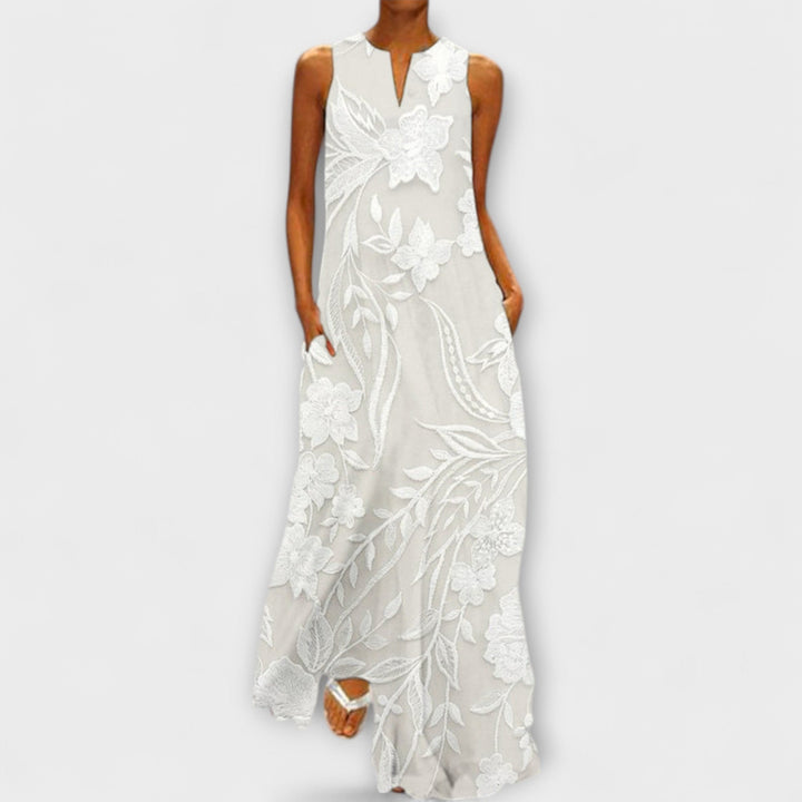 Bianca – Botanisches Maxikleid Mit Print