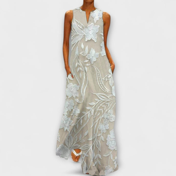 Bianca – Botanisches Maxikleid Mit Print