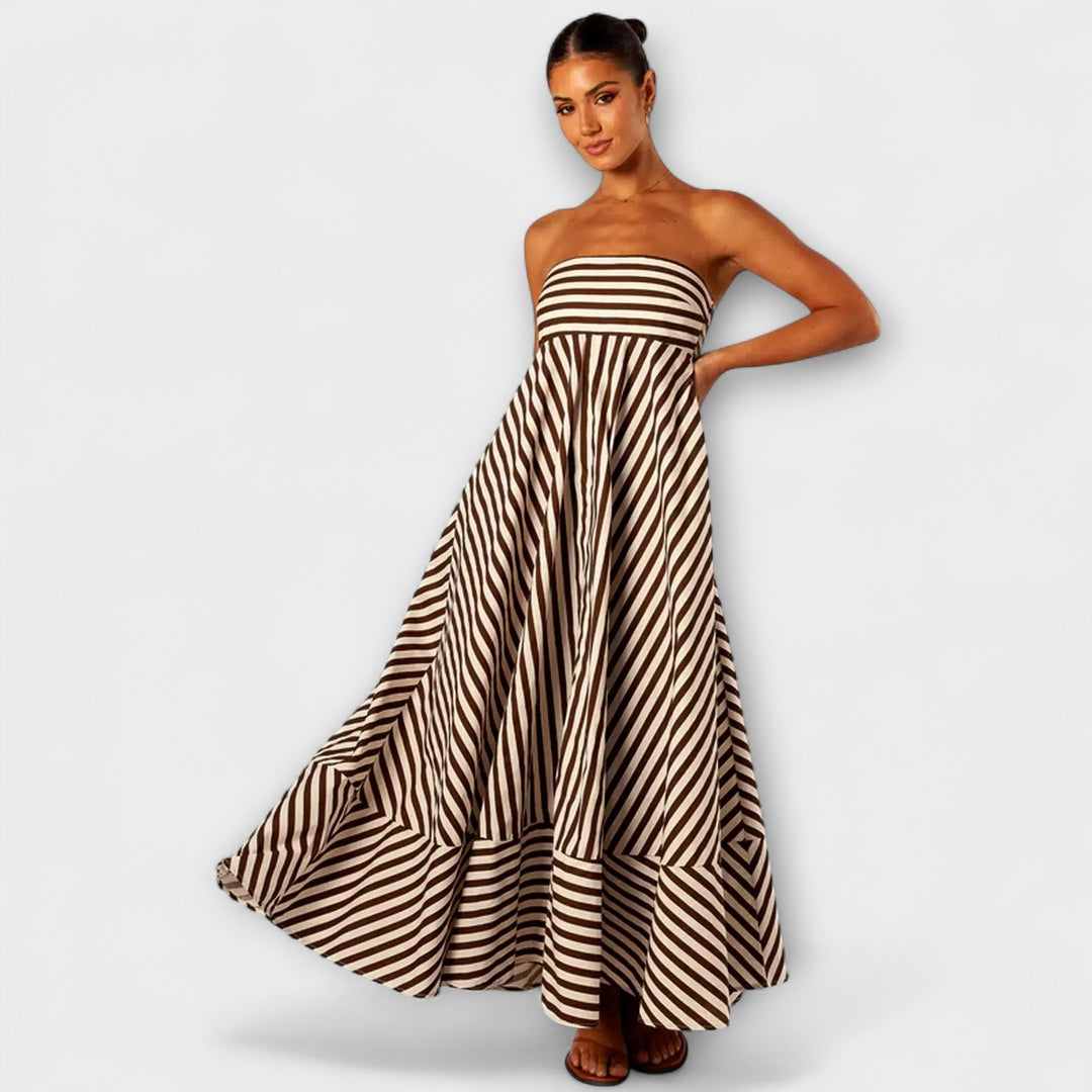 Sibylle - Nocturnal Charm Rüsch Maxi Kleid