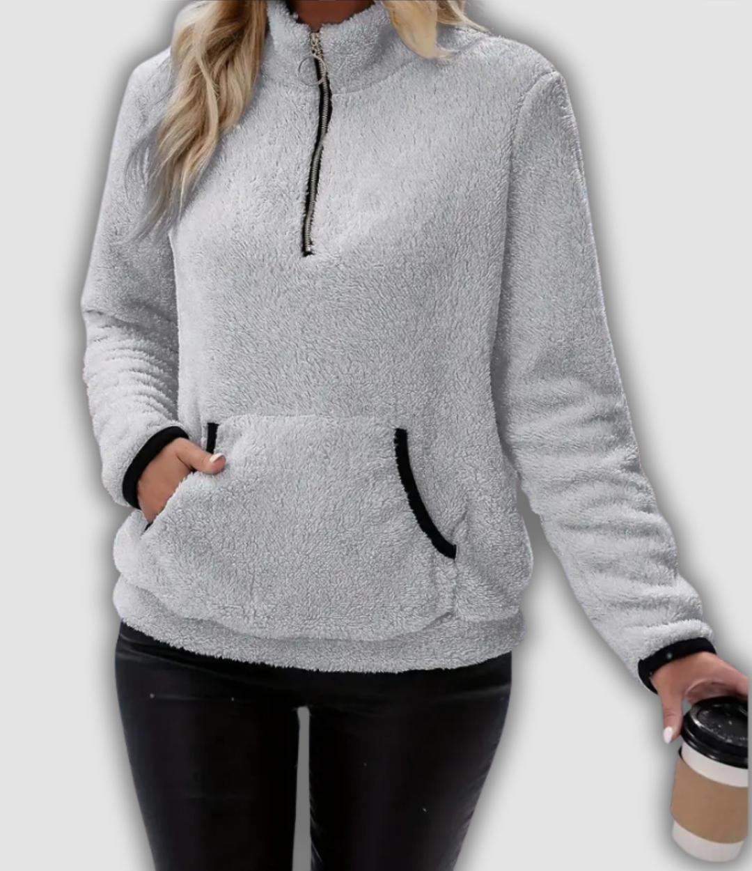 Yolanda - Langarm Sweatshirt mit Reißverschluss